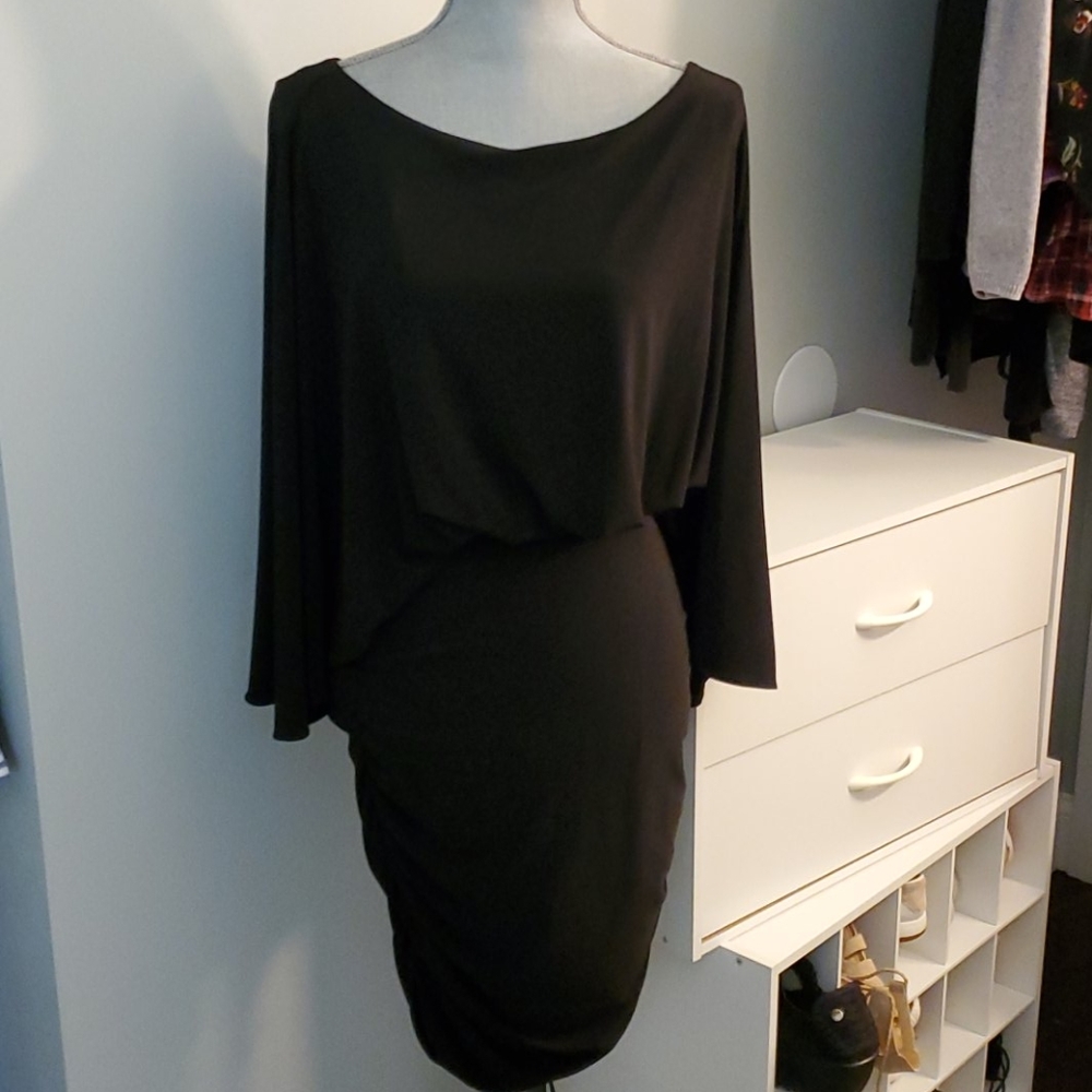 Boston Proper Jersey  knit Cap rushed mini dress f
